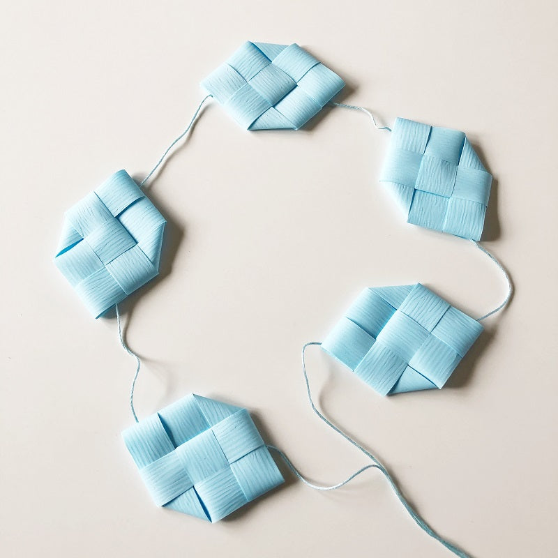 Soft Blue prism garland M - Easter decoration